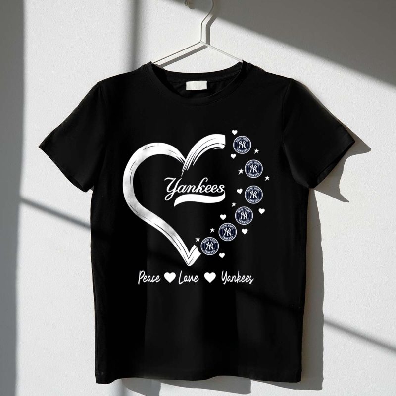 Peace Love Yankees Heart with New York T Shirt t shirt 1 1