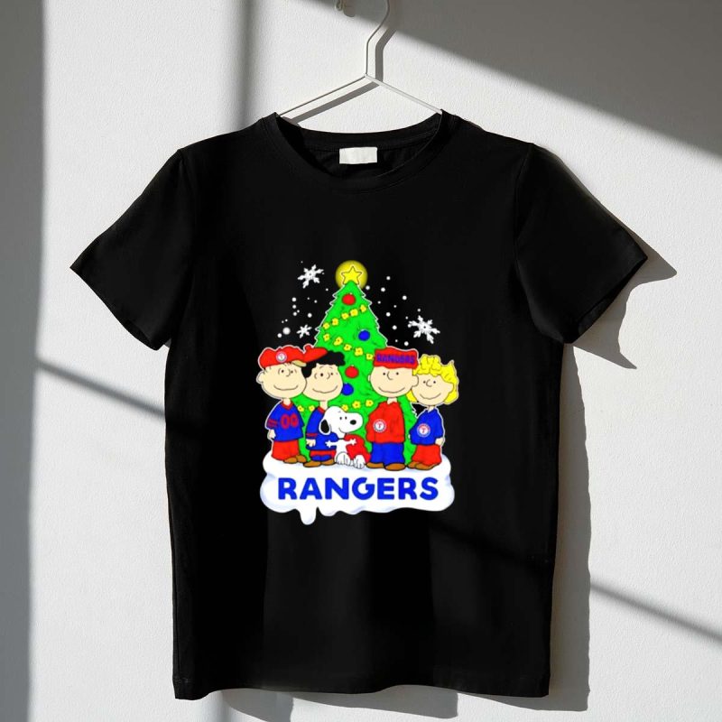 Peanuts Characters Texas Rangers Christmas Tree T Shirt t shirt 1 1