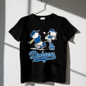 Charlie Brown & Snoopy Baseball Los Angeles Dodgers T-Shirt