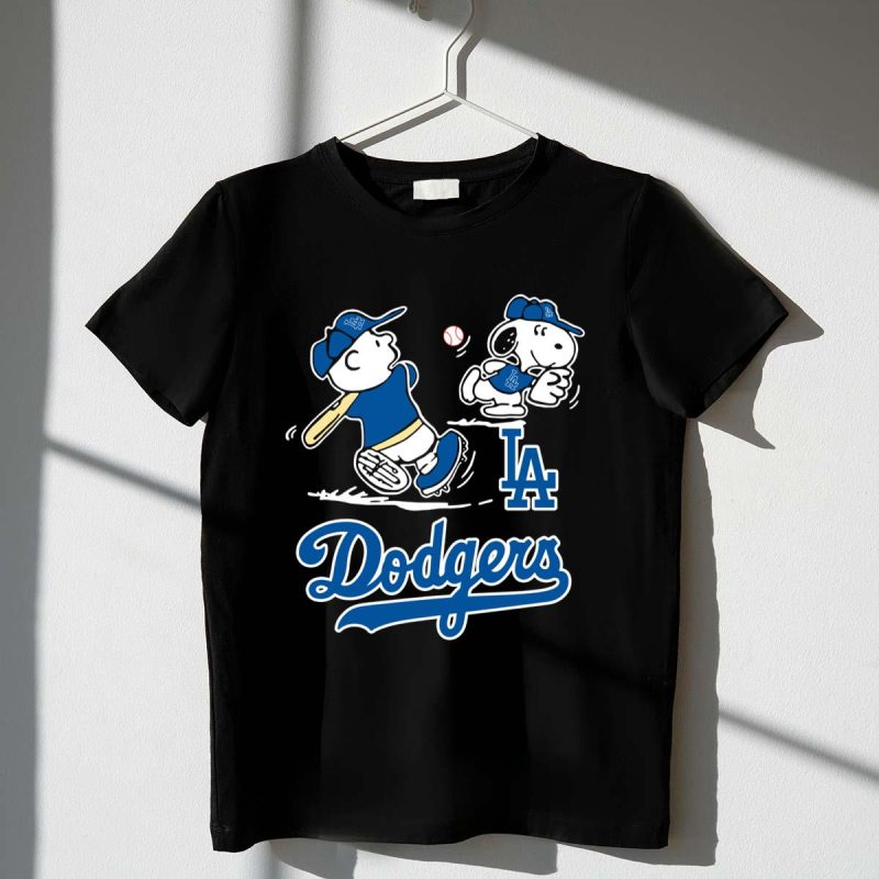 Charlie Brown & Snoopy Baseball Los Angeles Dodgers T-Shirt