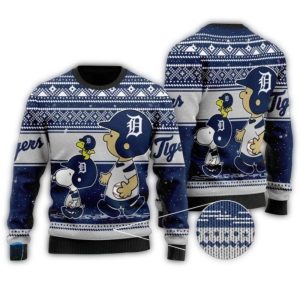 Peanuts Detroit Tigers Holiday Ugly Sweater For Festive Cheer