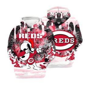 Peanuts Snoopy Christmas Cincinnati Reds All Over Print Hoodie