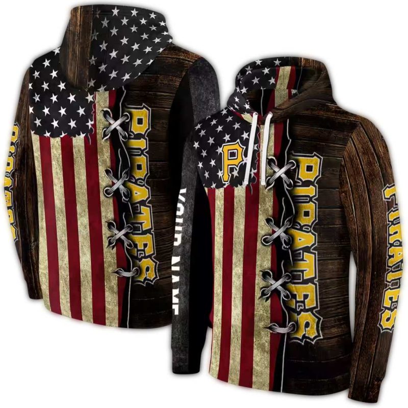 Peronalized Pittsburgh Pirates American Pride AOP Hoodie 1