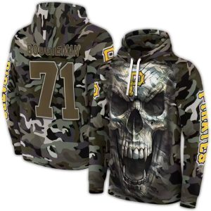 Peronalized Pittsburgh Pirates Camo Skull All Over Print Hoodie