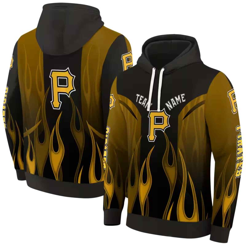 Peronalized Pittsburgh Pirates Flame AOP Hoodie 1