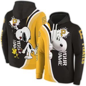 Peronalized Pittsburgh Pirates Peeking Snoopy All Over Print Hoodie