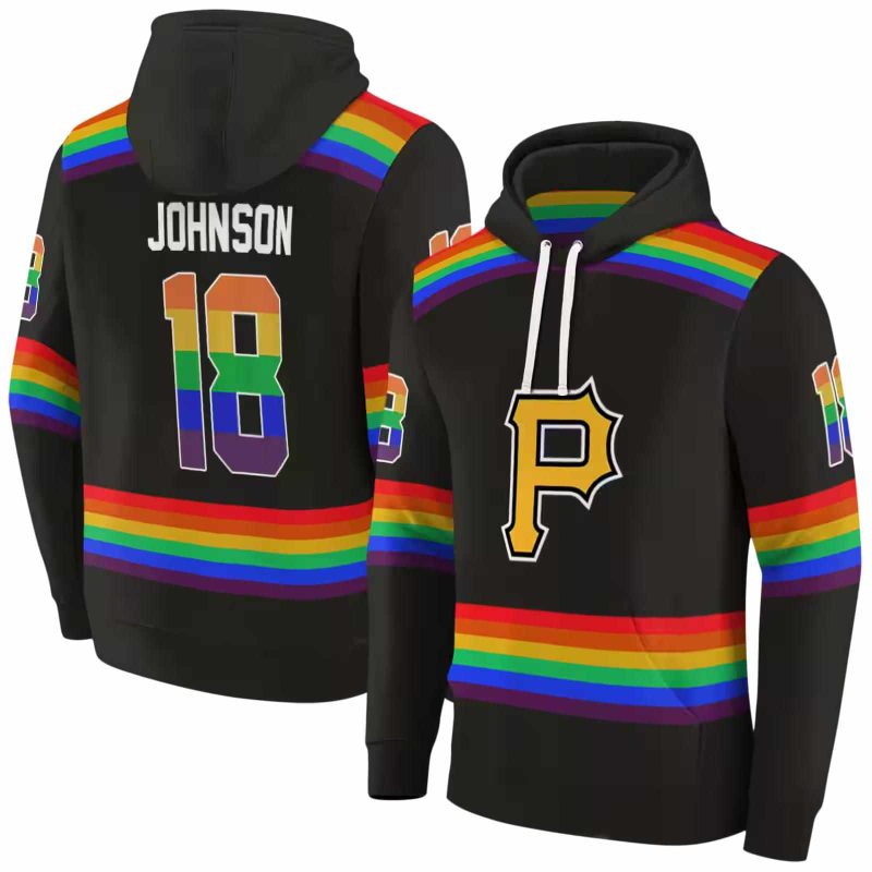 Peronalized Pittsburgh Pirates Rainbow Stripes AOP Hoodie 1