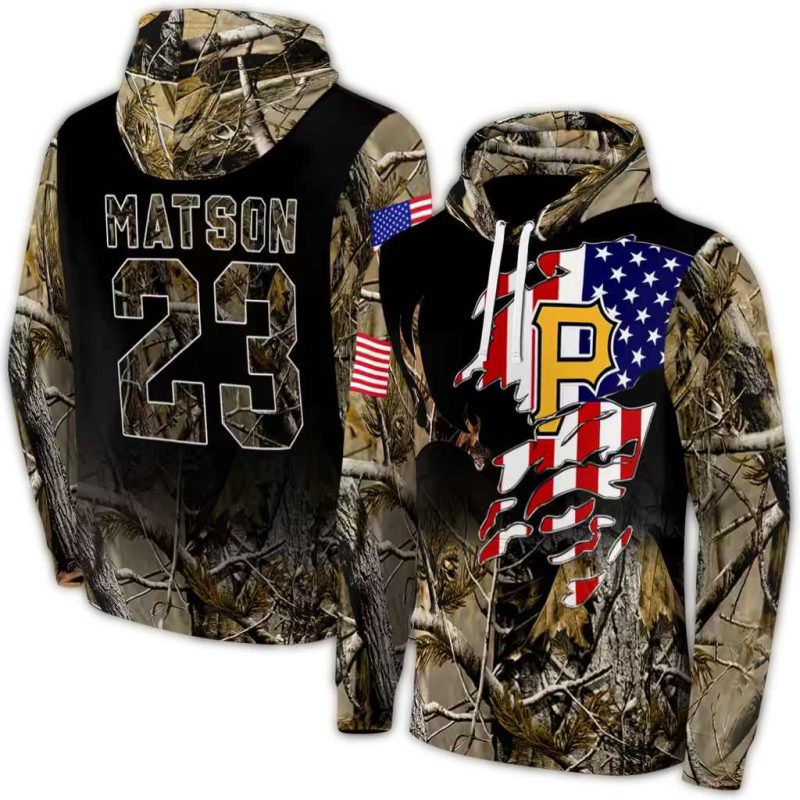 Peronalized Pittsburgh Pirates Tree Camo AOP Hoodie 1