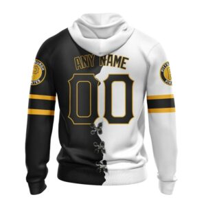 Custom Pittsburgh Pirates Black and White Graphic Hoodie for Fans