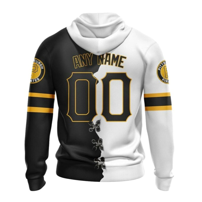 Custom Pittsburgh Pirates Black and White Graphic Hoodie for Fans