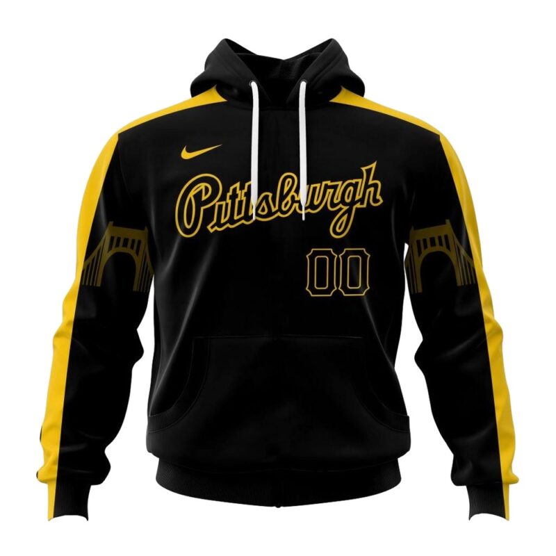 Custom Pittsburgh Pirates Bridge Graphic Hoodie - Unisex All Over Print - Image 2