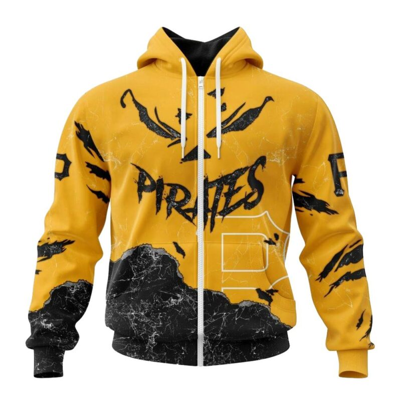 Personalized Pittsburgh Pirates Jack O'Lantern Halloween Graphic Hoodie - Image 3