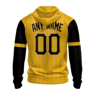 Custom Pittsburgh Pirates Logo Black and Yellow Graphic Hoodie for Fans