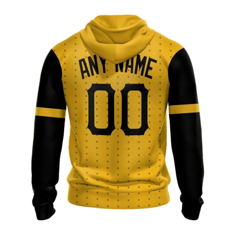 Custom Pittsburgh Pirates Logo Black and Yellow Graphic Hoodie for Fans