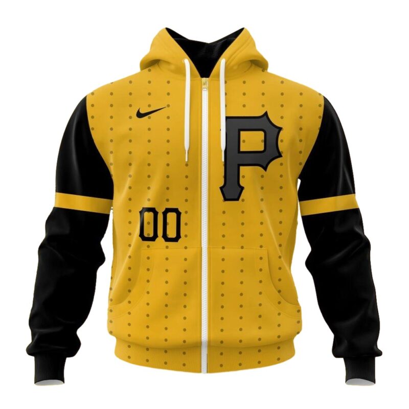 Custom Pittsburgh Pirates Logo Black and Yellow Graphic Hoodie for Fans - Image 3