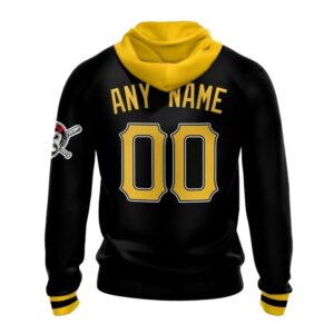 Personalized Pittsburgh Pirates Logo Heart Graphic Unisex Black Hoodie