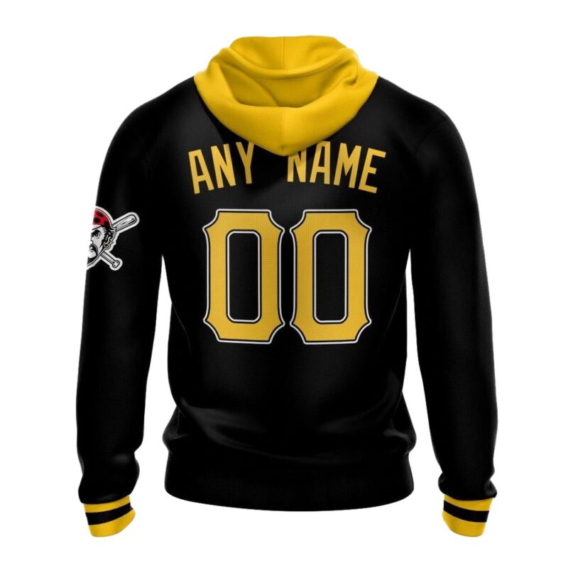 Personalized Pittsburgh Pirates Logo Heart Graphic Unisex Black Hoodie
