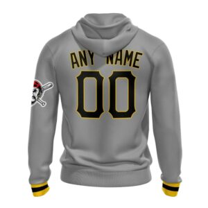 Personalized Pittsburgh Pirates Logo Heart Graphic Unisex Gray Hoodie