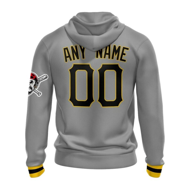 Personalized Pittsburgh Pirates Logo Heart Graphic Unisex Gray Hoodie