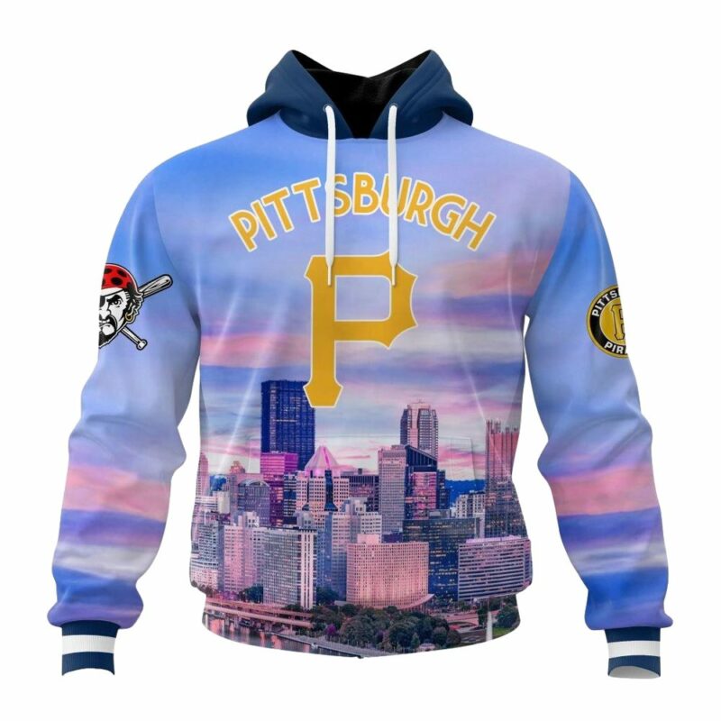 Custom Pittsburgh Pirates Cityscape Graphic Hoodie - Unisex Design - Image 2