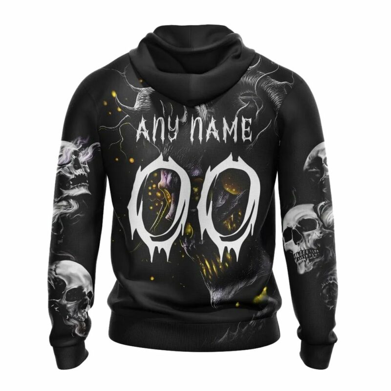 Personalized Pittsburgh Pirates Skull Graphic Unisex Hoodie - Custom Number