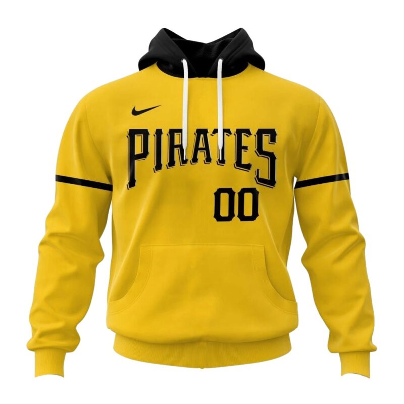 Custom Pittsburgh Pirates Yellow All Over Print Unisex Hoodie - Perfect Gift - Image 2