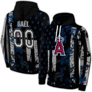 Personalized Angeles Angels Distressed Flag All Over Print Hoodie