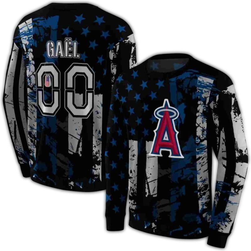 Personalized Angeles Angels Distressed Flag AOP Sweatshirt 1