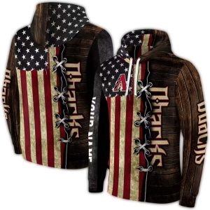 Personalized Arizona Diamondbacks American Pride All Over Print Hoodie