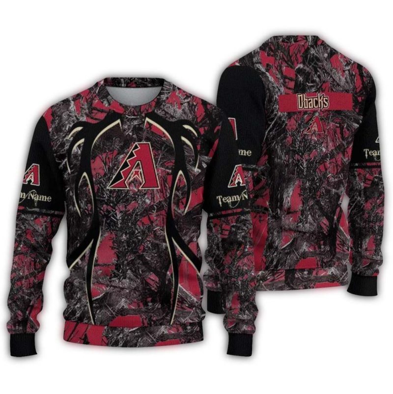 Personalized Arizona Diamondbacks Antlers Pattern Ugly Sweater 1