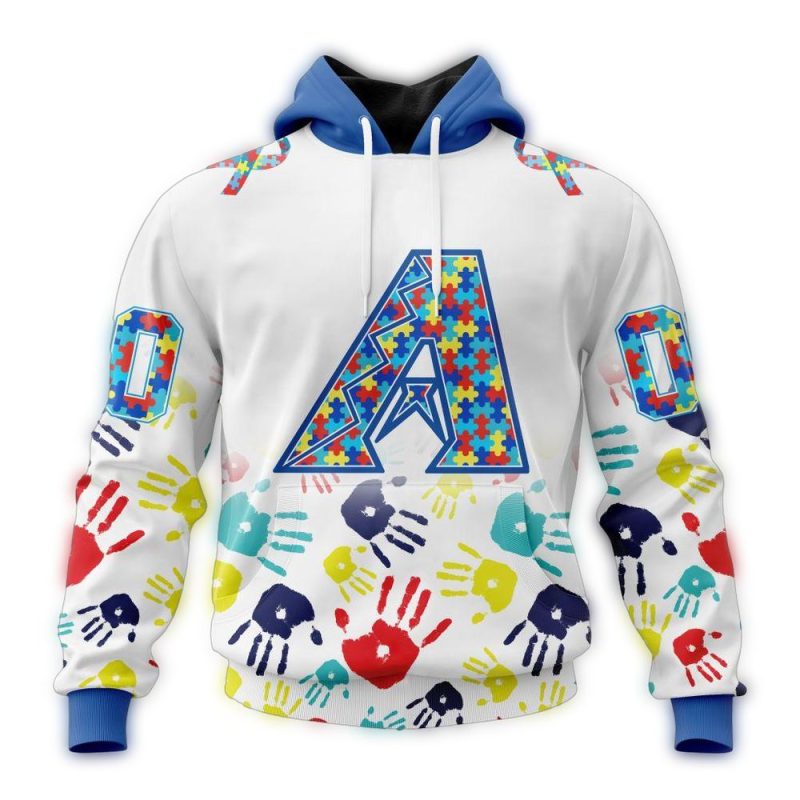 Personalized Arizona Diamondbacks Autism Awareness AOP Hoodie 1