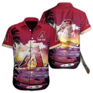 Personalized Arizona Diamondbacks Beach Hawaiian Shirt