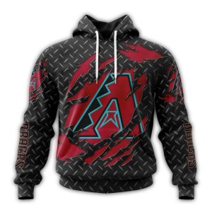 Personalized Arizona Diamondbacks Black Metal All Over Print Hoodie