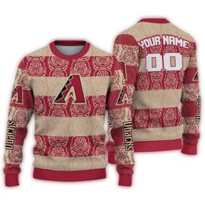 Personalized Arizona Diamondbacks Bulldog Motif Ugly Sweater