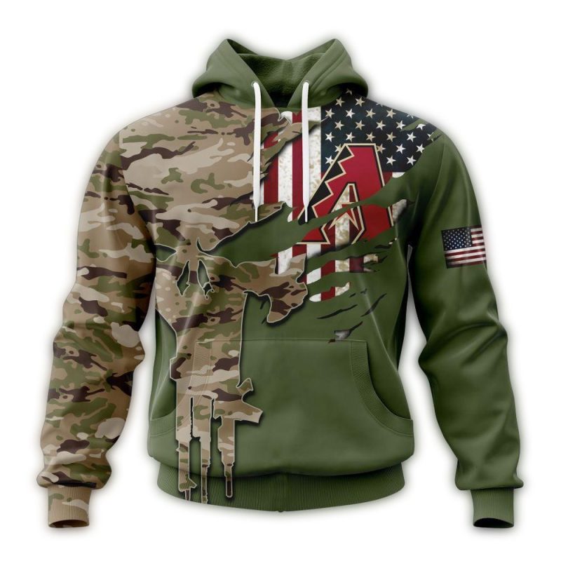 Personalized Arizona Diamondbacks Camo For Veterans Day AOP Hoodie 1