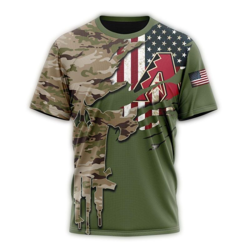 Personalized Arizona Diamondbacks Camo For Veterans Day AOP T Shirt 1