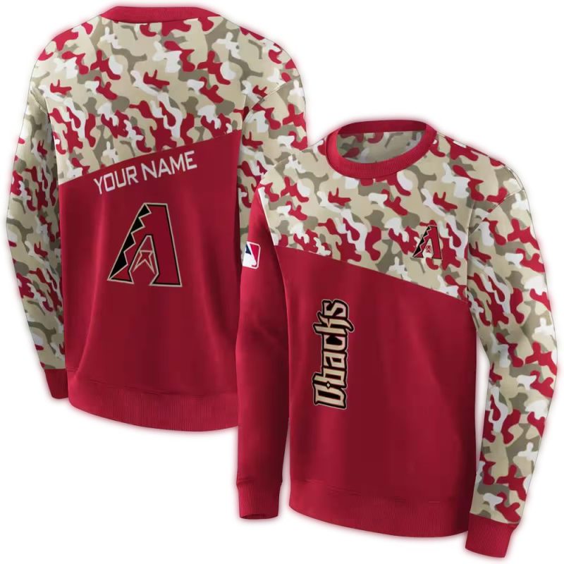 Personalized Arizona Diamondbacks Camo Pattern AOP Sweatshirt 1