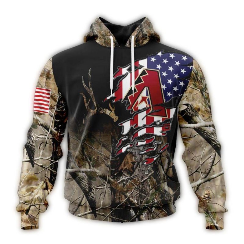 Personalized Arizona Diamondbacks Camo Realtree Hunting AOP Hoodie 1