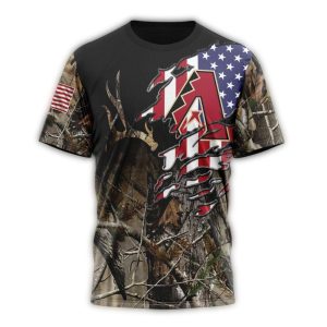 Personalized Arizona Diamondbacks Camo Realtree Hunting All Over Print T Shirt