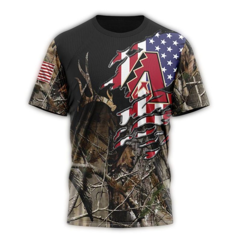Personalized Arizona Diamondbacks Camo Realtree Hunting AOP T Shirt 1
