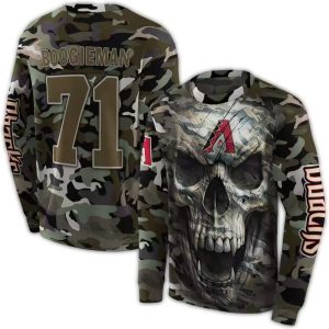 Personalized Arizona Diamondbacks Camo Skull All Over Print Sweatshirt