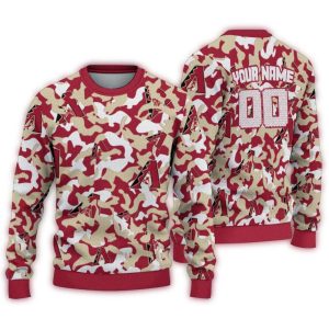 Personalized Arizona Diamondbacks Camouflage Motif Ugly Sweater