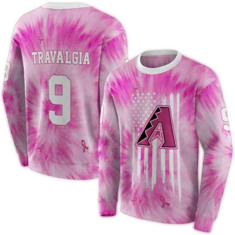 Personalized Arizona Diamondbacks Cancer Support Pink AOP Sweatshirt 1
