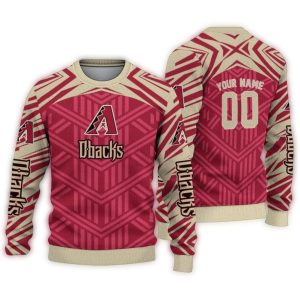 Personalized Arizona Diamondbacks Chevron Pattern Ugly Sweater