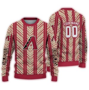 Personalized Arizona Diamondbacks Chevron Rows Ugly Sweater