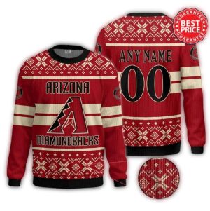Personalized Arizona Diamondbacks Christmas Pattern Ugly Sweater