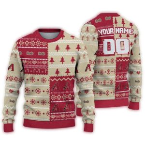 Personalized Arizona Diamondbacks Christmastree Bands Ugly Sweater