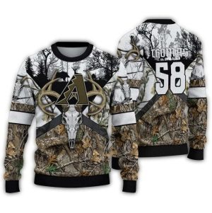 Personalized Arizona Diamondbacks Deer Antlers Ugly Sweater