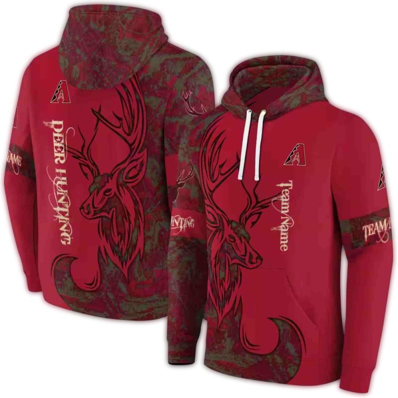 Personalized Arizona Diamondbacks Deer Silhouette AOP Hoodie 1