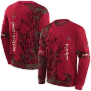 Personalized Arizona Diamondbacks Deer Silhouette All Over Print Sweatshirt